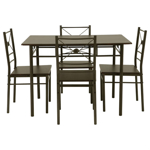 Anna 5-piece Rectangular Dining Set Dark Bronze image