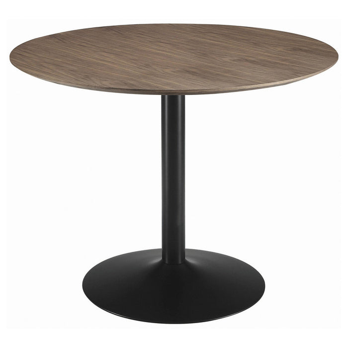 Cora Round Dining Table Walnut and Black image