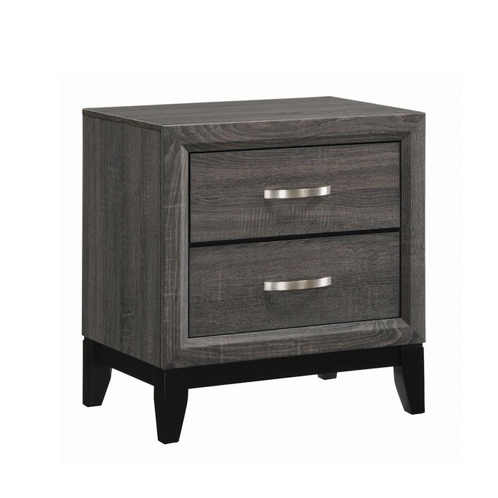 Watson 2-drawer Nightstand Grey Oak and Black image