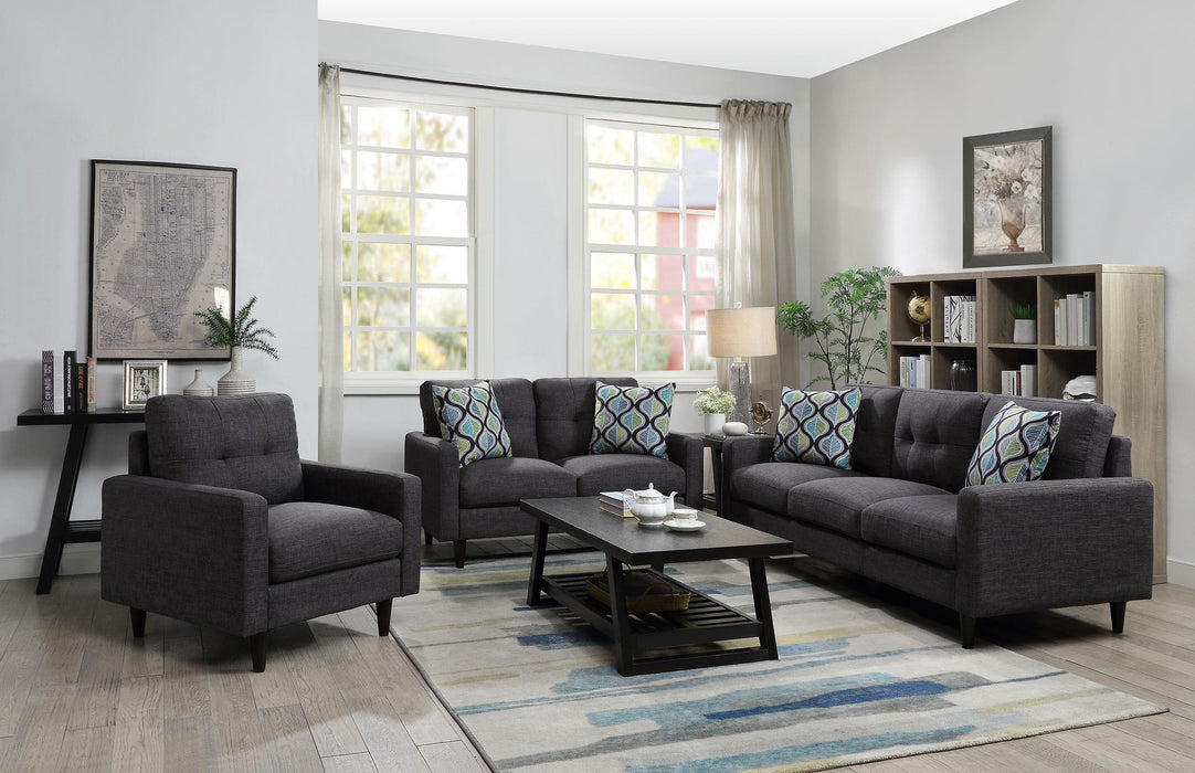 Watsonville 3-piece Cushion Back Living Room Set Grey image