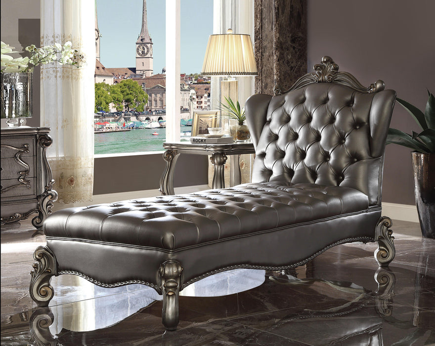 Versailles Silver PU & Antique Platinum Chaise image