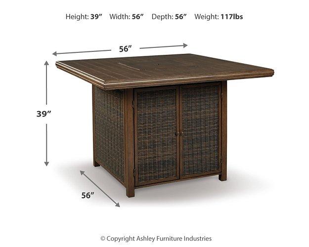 Paradise Trail Outdoor Counter Height Dining Table with 4 Barstools