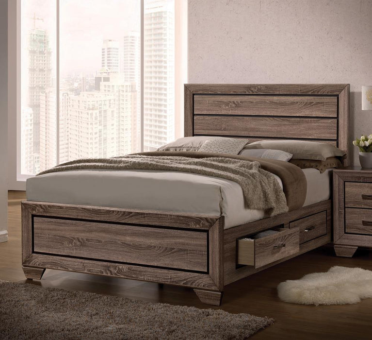 Kauffman Eastern King Panel Bed Washed Taupe