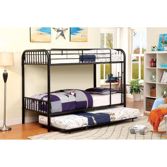 RAINBOW Black Metal Twin/Twin Bunk Bed