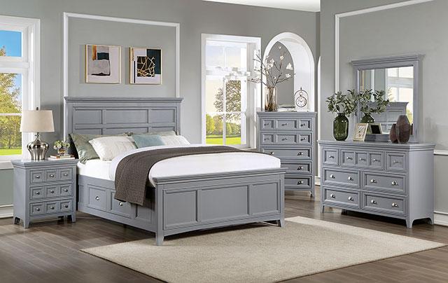 CASTLILE E.King Bed, Gray