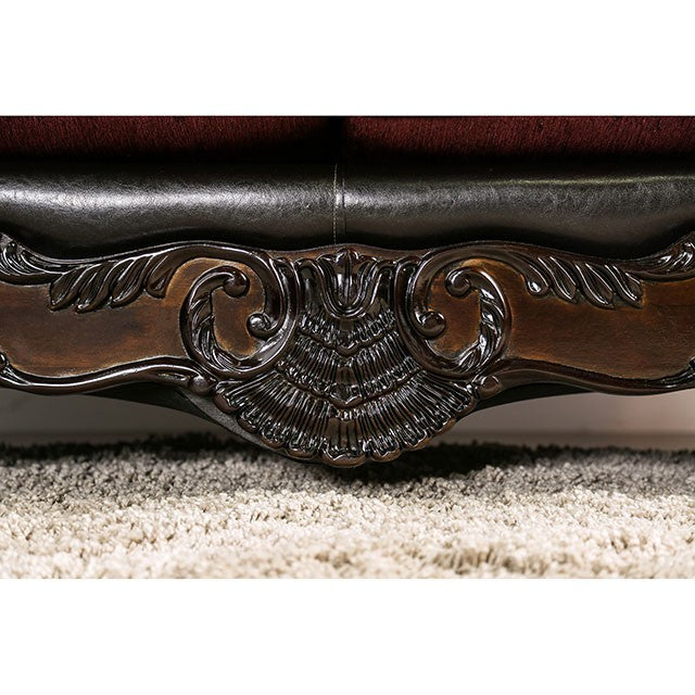 Quirino Burgundy/Dark Brown Love Seat